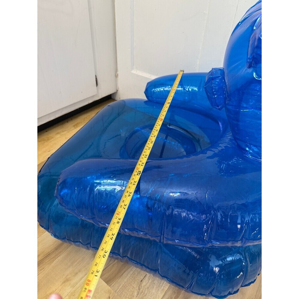 Kids blue blow up Teddy Bear chair - Picture 6 of 10